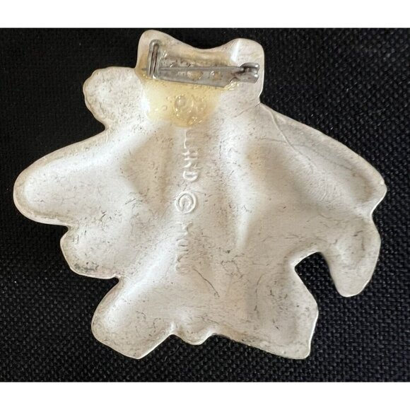 Christmas Brooch Holland Mold Handmade Handpainted Bells Ribbon Vintage - Picture 3 of 5